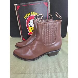 POTRO REBELDE Men's Genuine Leather rodeo ankle J_ toe Boots Handcrafted US 10.5